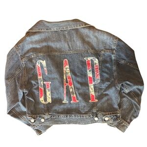 GAP Denim Trucker Jacket Logo Patch Oversized Streetwear Medium